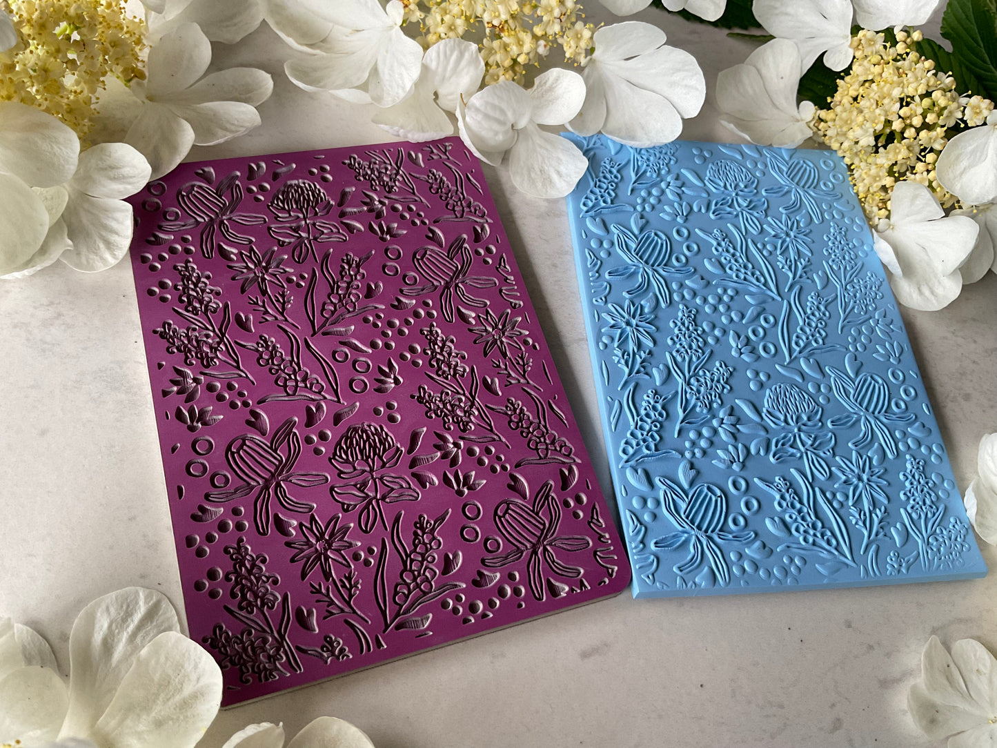Australian Flowers - Waratah, Banksia and Wattle Flowers Texture Mat 001
