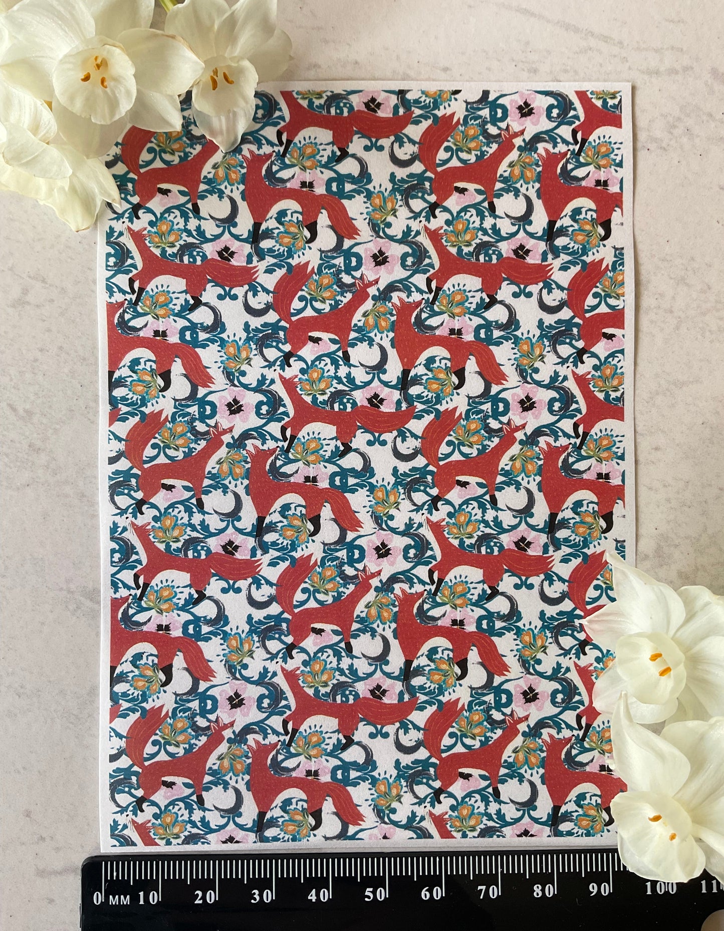 Reynard Red Fox Paisley Folklore Collab Colour Water Soluble Transfer - Me Oh My Graphics x Coral Cockatoo 15