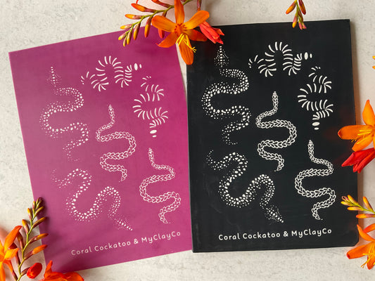 Patterned Snakes Collab Silkscreen - My Clay Co X Coral Cockatoo