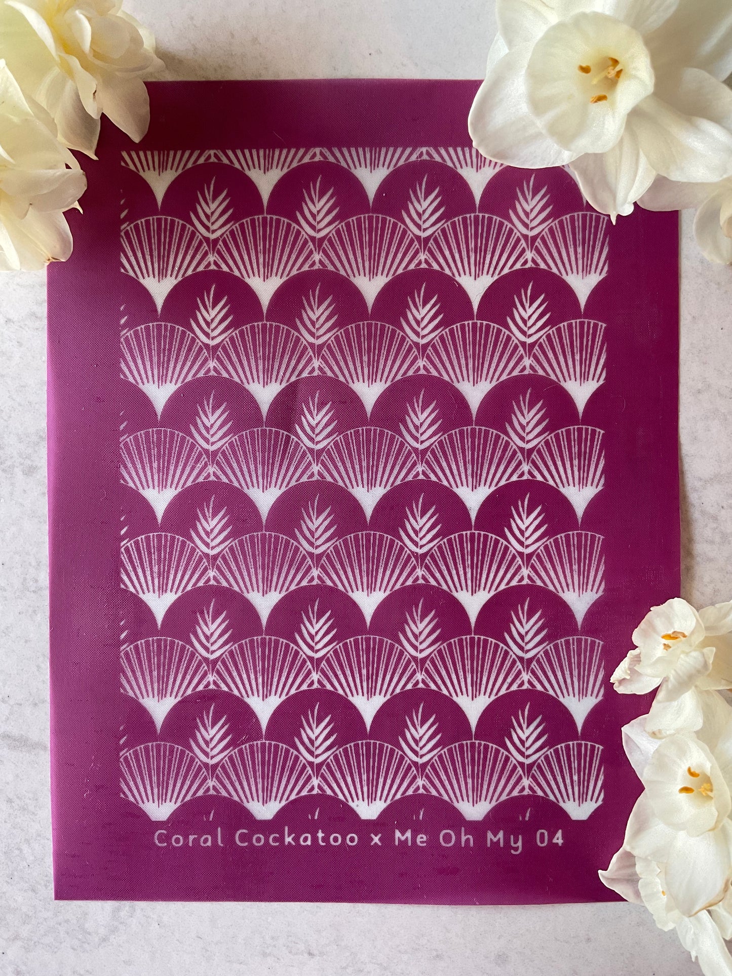 Art Deco Palms & Fans Scallops Collab Silkscreen - Me Oh My Graphics x Coral Cockatoo 04