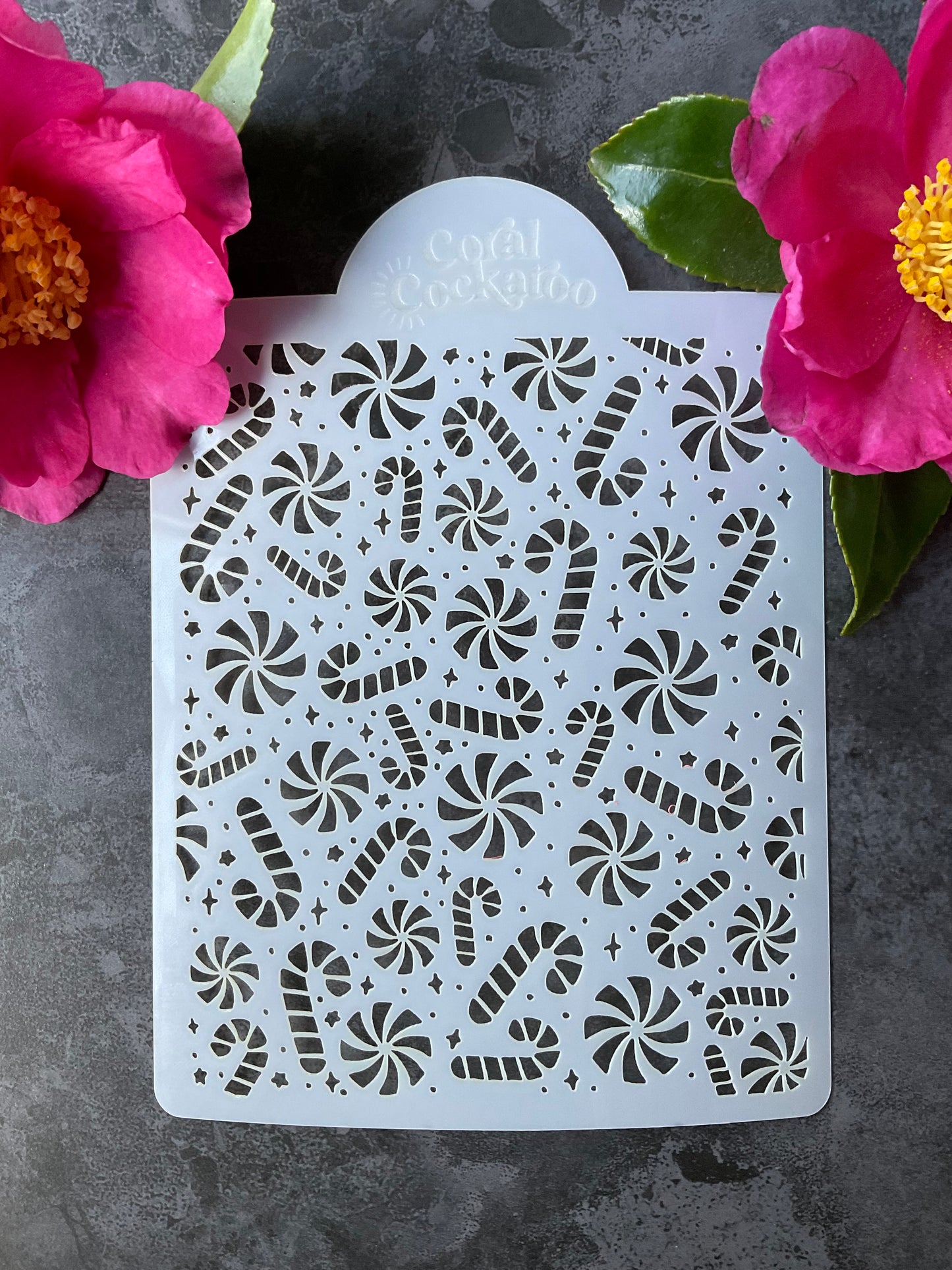 Ditsy Christmas Peppermints & Candy Canes Stencil ST046