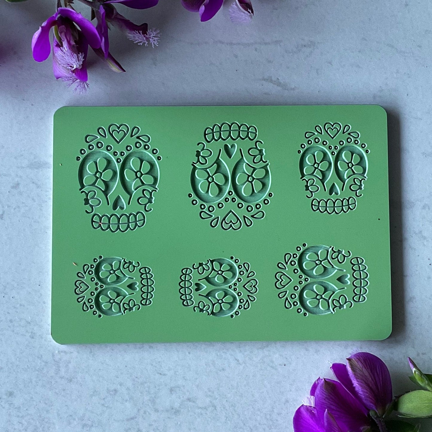 Sugar Skull Blooming Floral Eyes Collab Texture Mat - My Clay Co X Coral Cockatoo