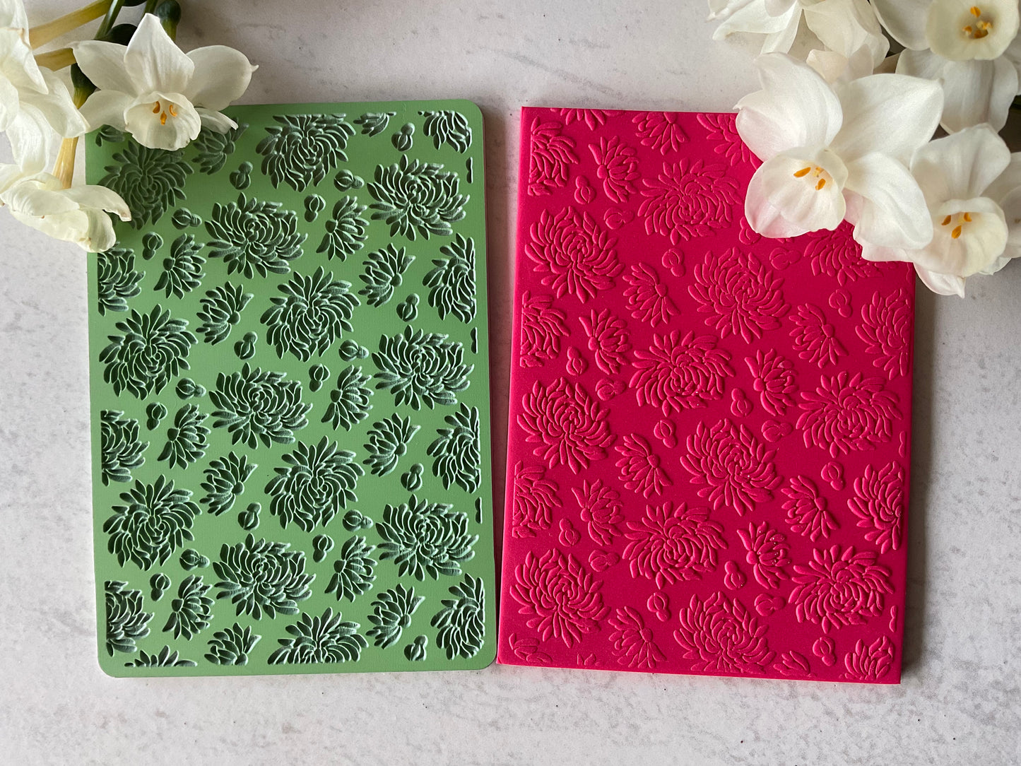 Blooming Chrysanthemum Flowers Collab Texture Mat - Me Oh My Graphics x Coral Cockatoo 03
