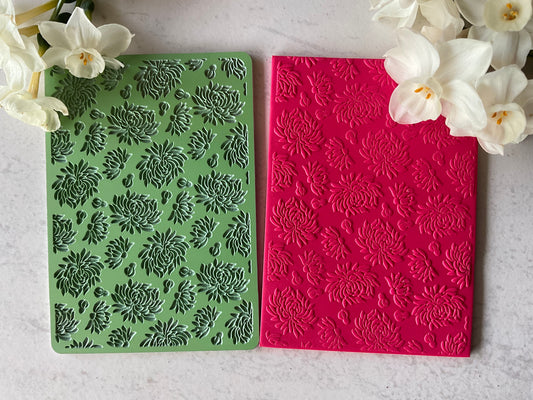 Blooming Chrysanthemum Flowers Collab Texture Mat - Me Oh My Graphics x Coral Cockatoo 03