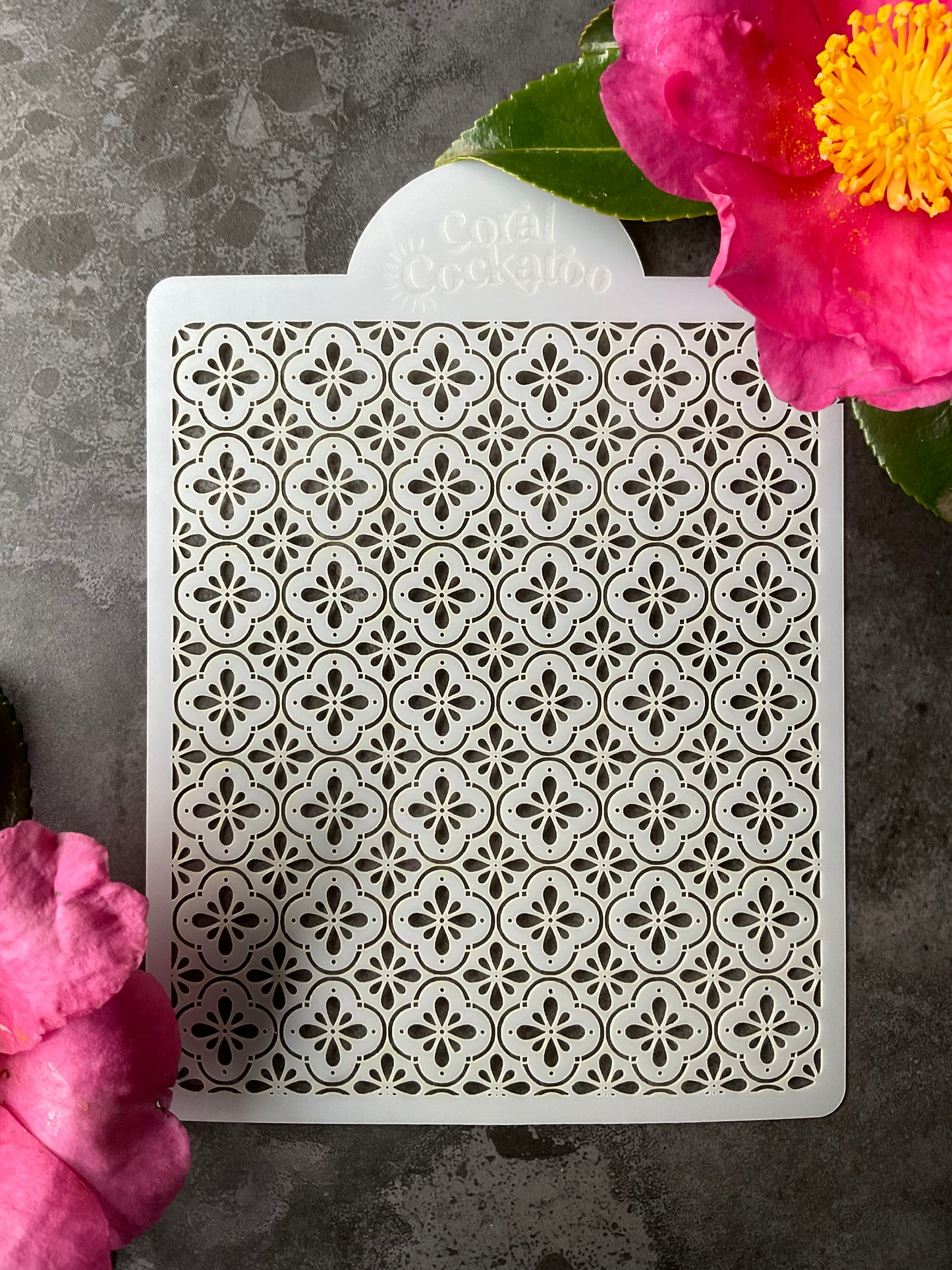 Boho Floral Tiles Stencil 020