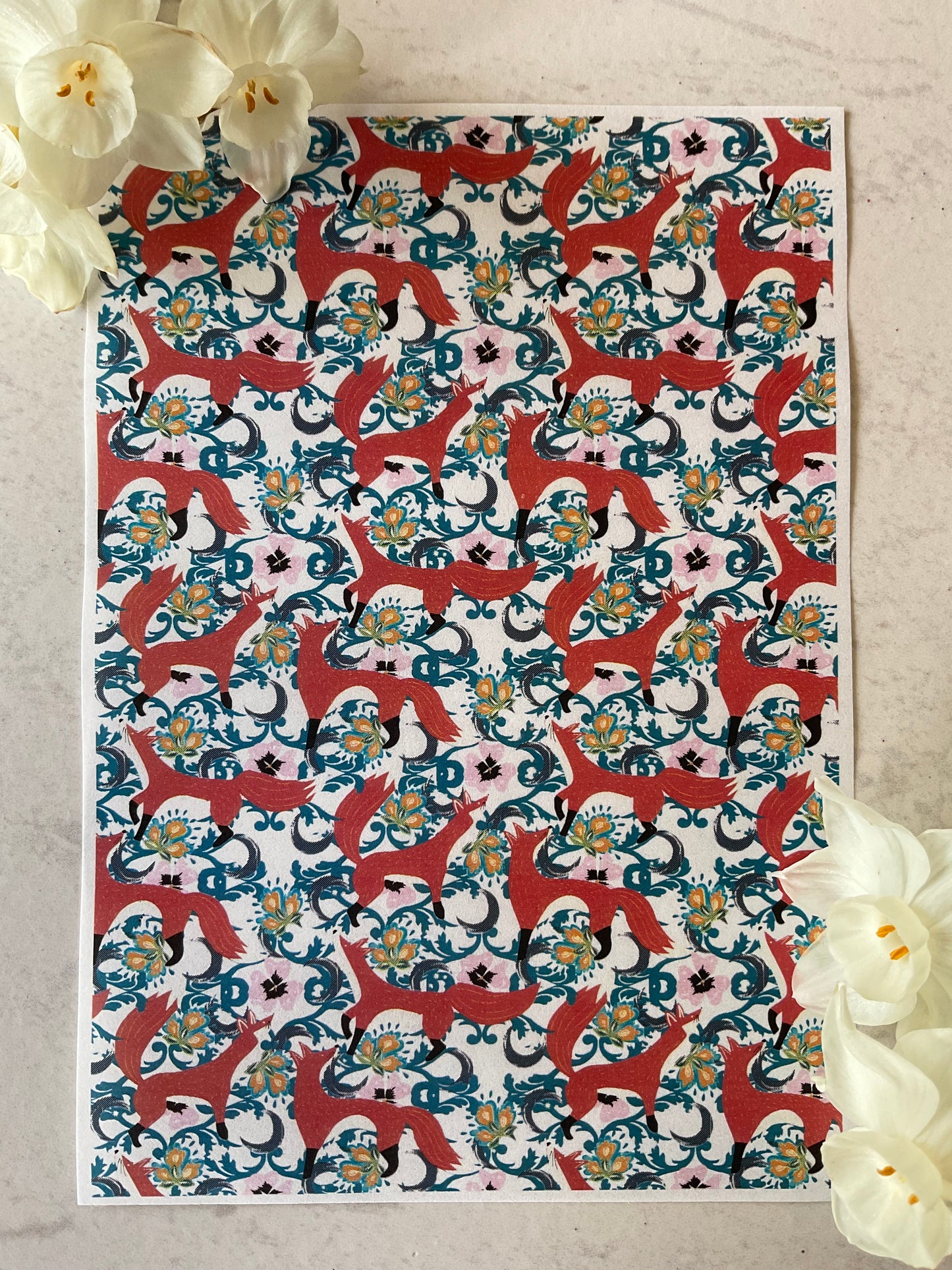 Reynard Red Fox Paisley Folklore Collab Colour Water Soluble Transfer - Me Oh My Graphics x Coral Cockatoo 15