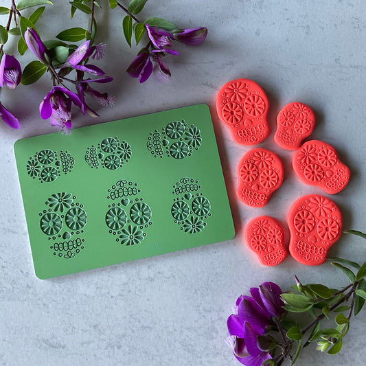 Sugar Skull Radiant Sun Rays Eyes Collab Texture Mat - My Clay Co X Coral Cockatoo
