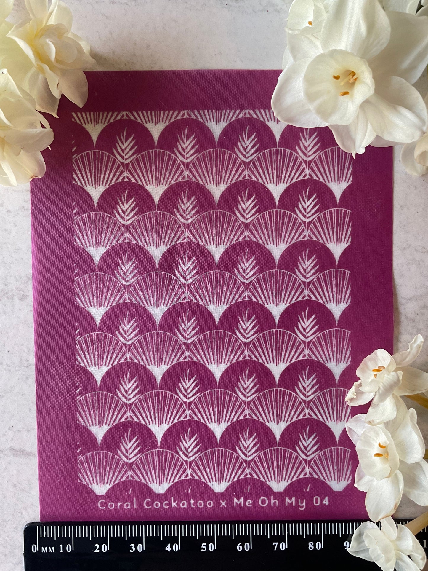 Art Deco Palms & Fans Scallops Collab Silkscreen - Me Oh My Graphics x Coral Cockatoo 04