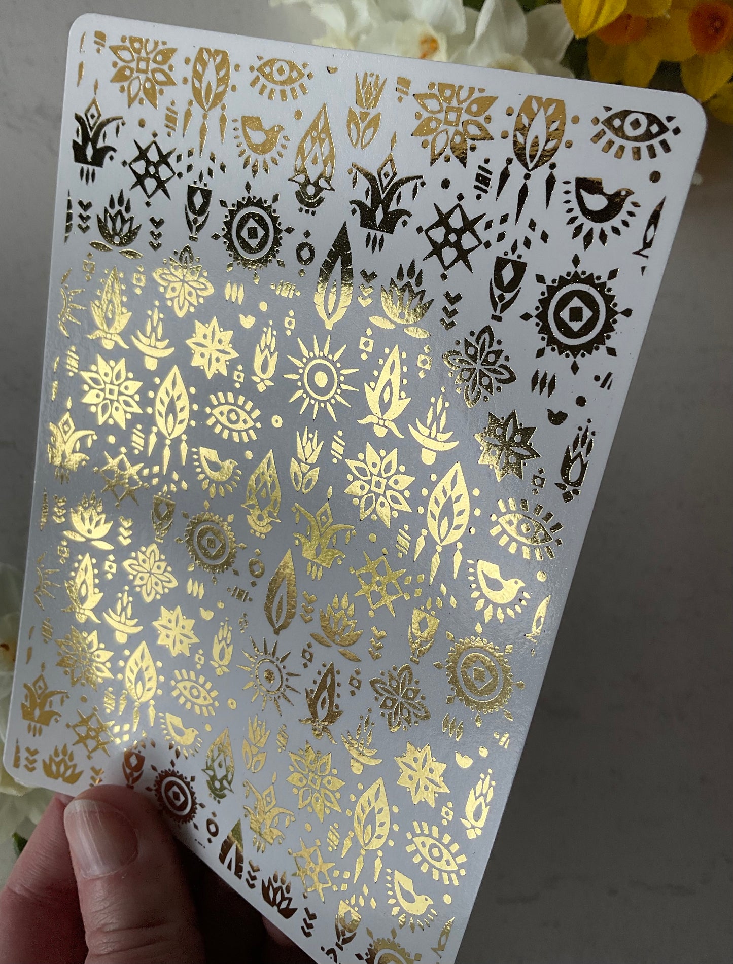 Contemporary Tribal Symbols Gold Foil Water Transfer 087
