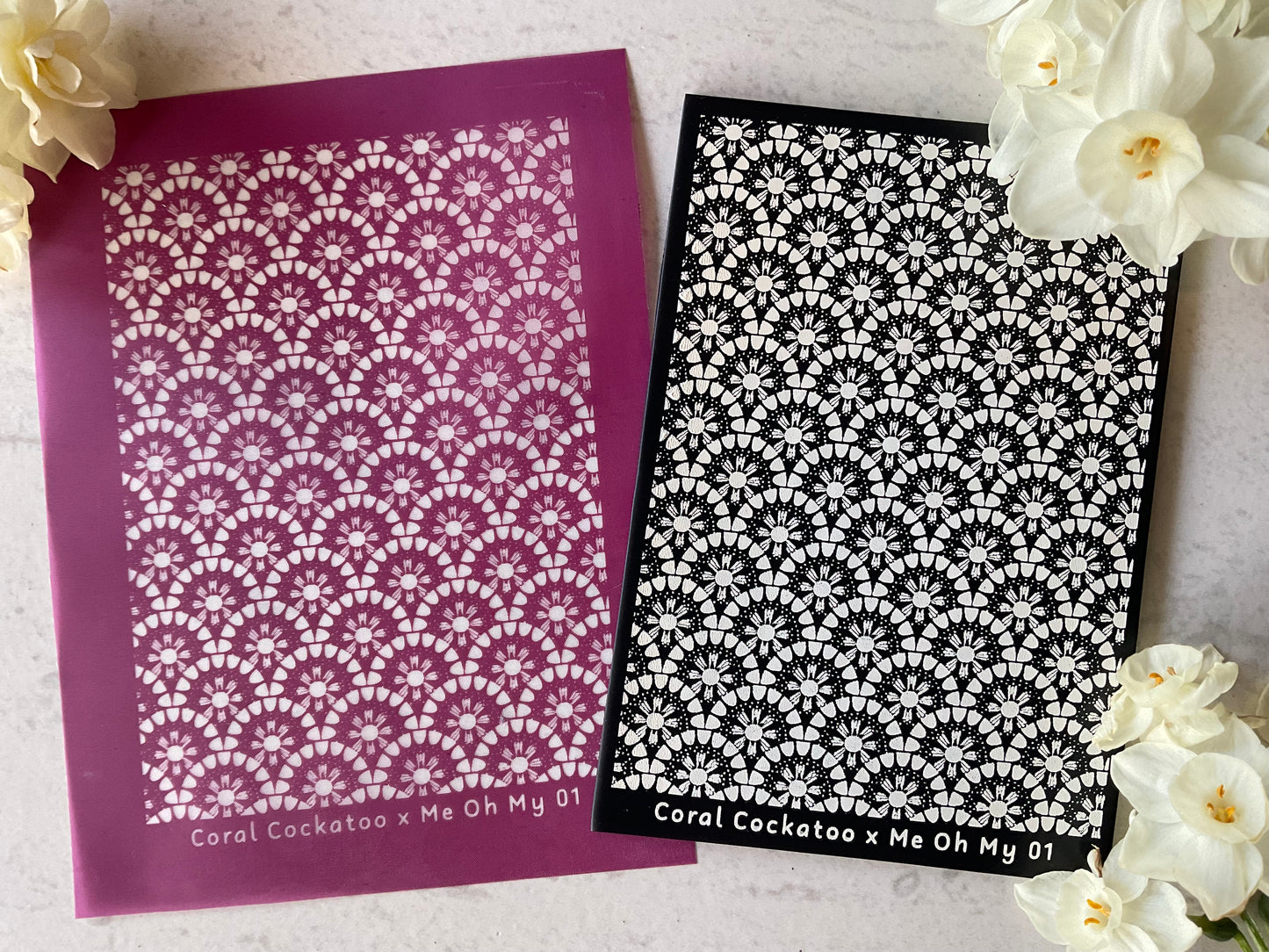 Scallop Flower Tiles Collab Silkscreen - Me Oh My Graphics x Coral Cockatoo 01