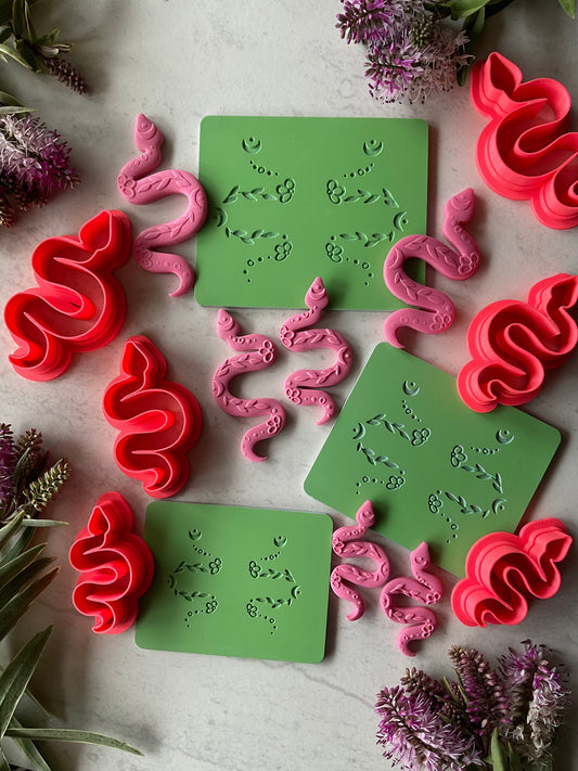 Floral Snake Collab Texture Mat - My Clay Co X Coral Cockatoo