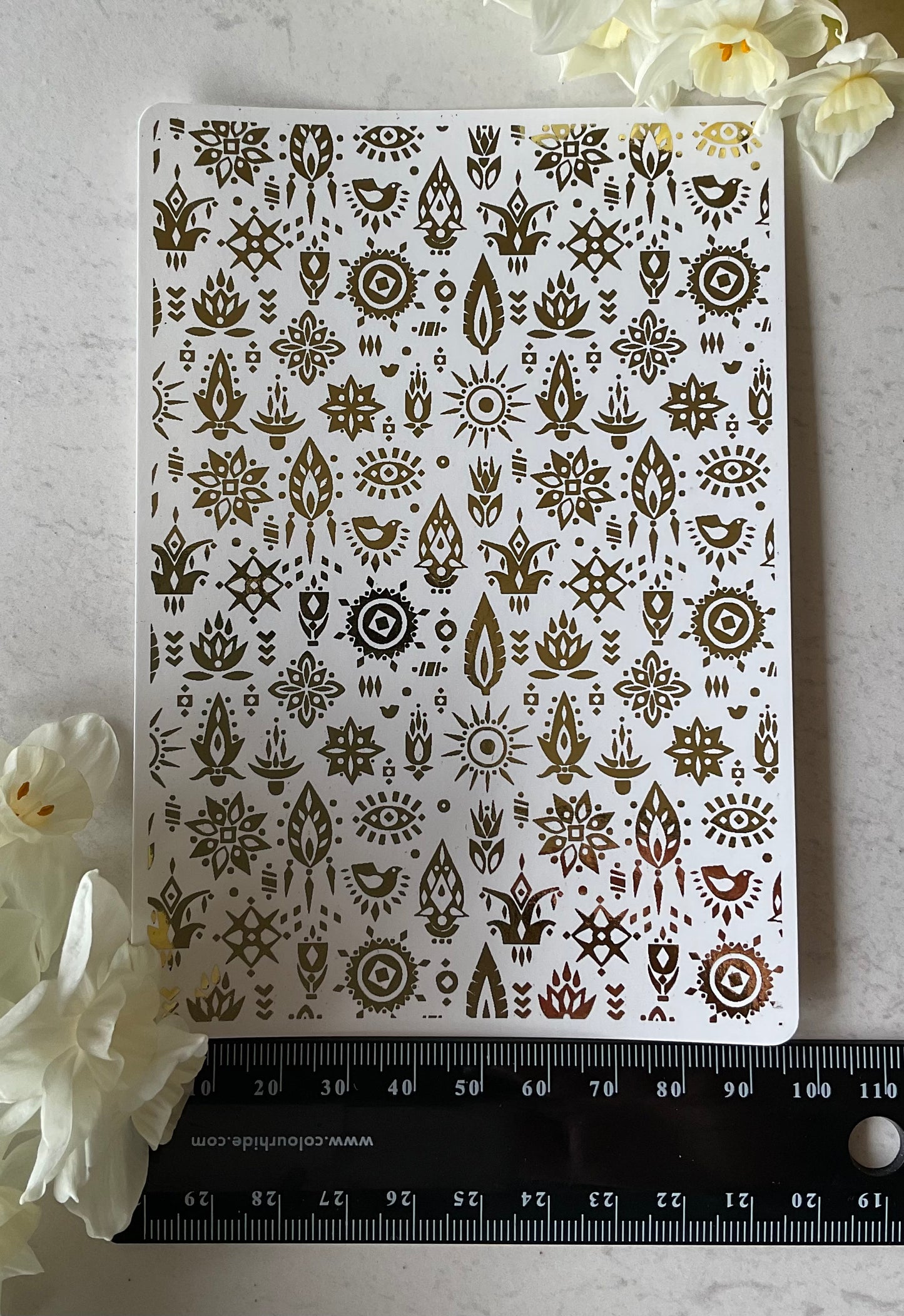 Contemporary Tribal Symbols Gold Foil Water Transfer 087