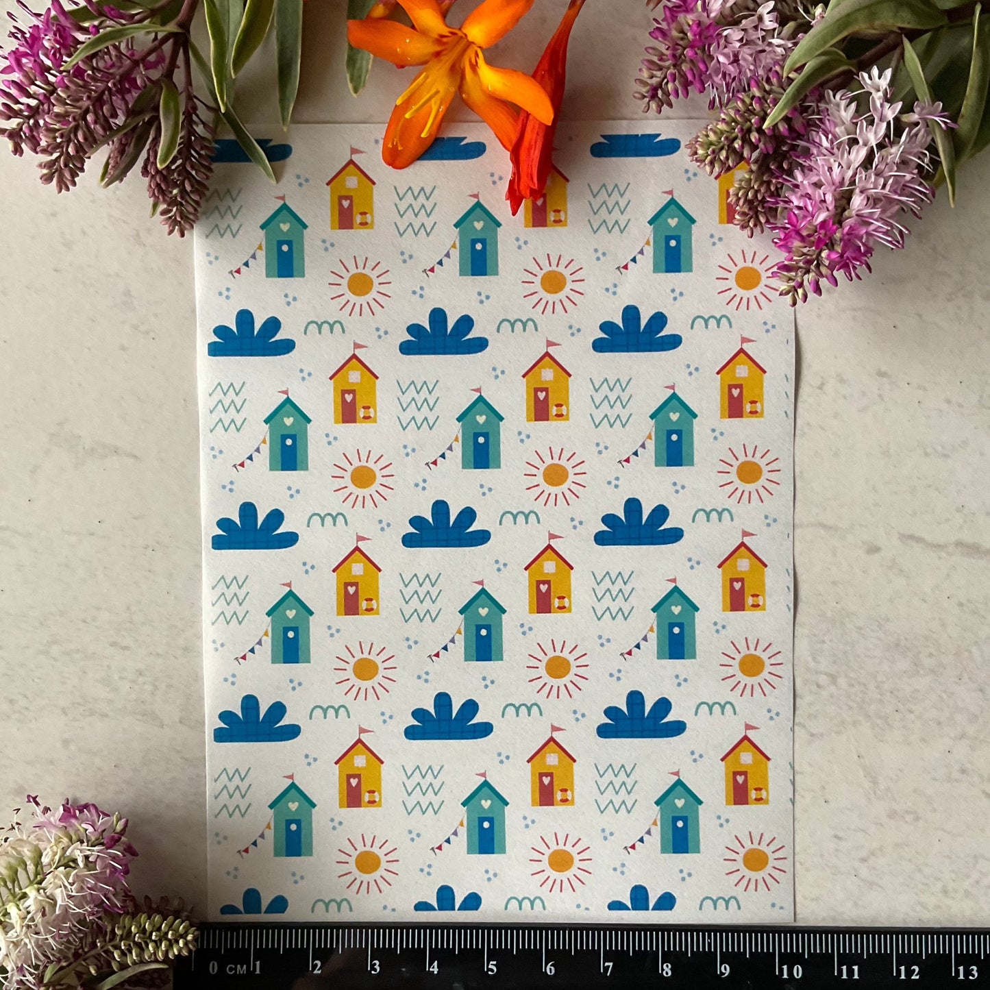 Hygge Beach Shacks Patterns Colour Water Soluble Transfer 020