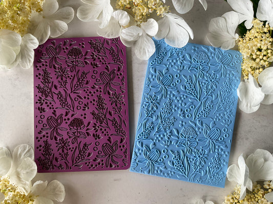 Australian Flowers - Waratah, Banksia and Wattle Flowers Texture Mat 001