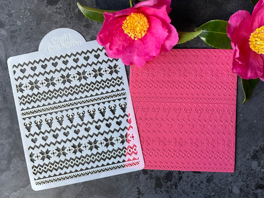 Micro Christmas Sweater Knit Stencil 045