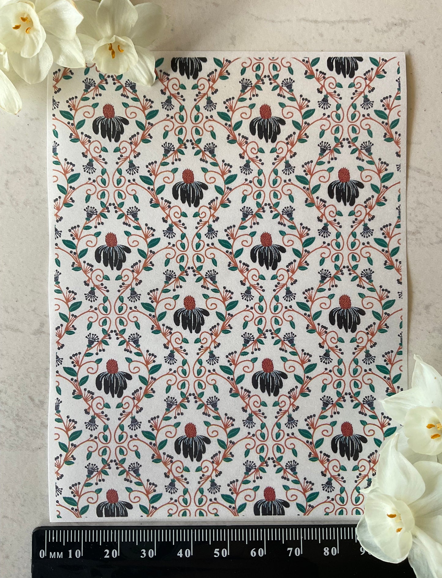 Cozy Daisies & Swirling Vines Collab Colour Water Soluble Transfer - Me Oh My Graphics x Coral Cockatoo 02