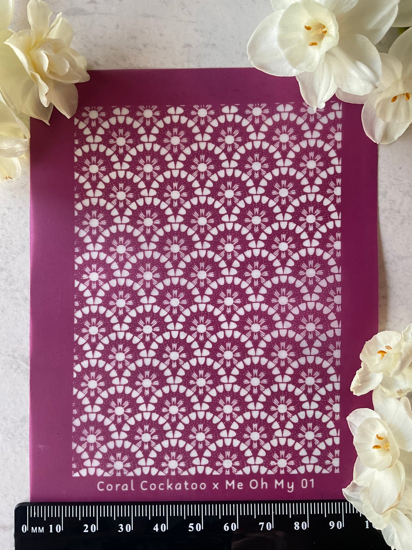Scallop Flower Tiles Collab Silkscreen - Me Oh My Graphics x Coral Cockatoo 01