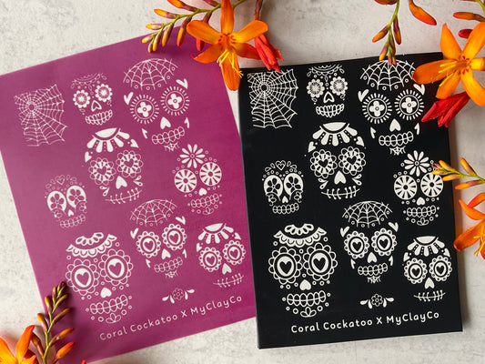 Sugar Skulls Collab Silkscreen - My Clay Co X Coral Cockatoo