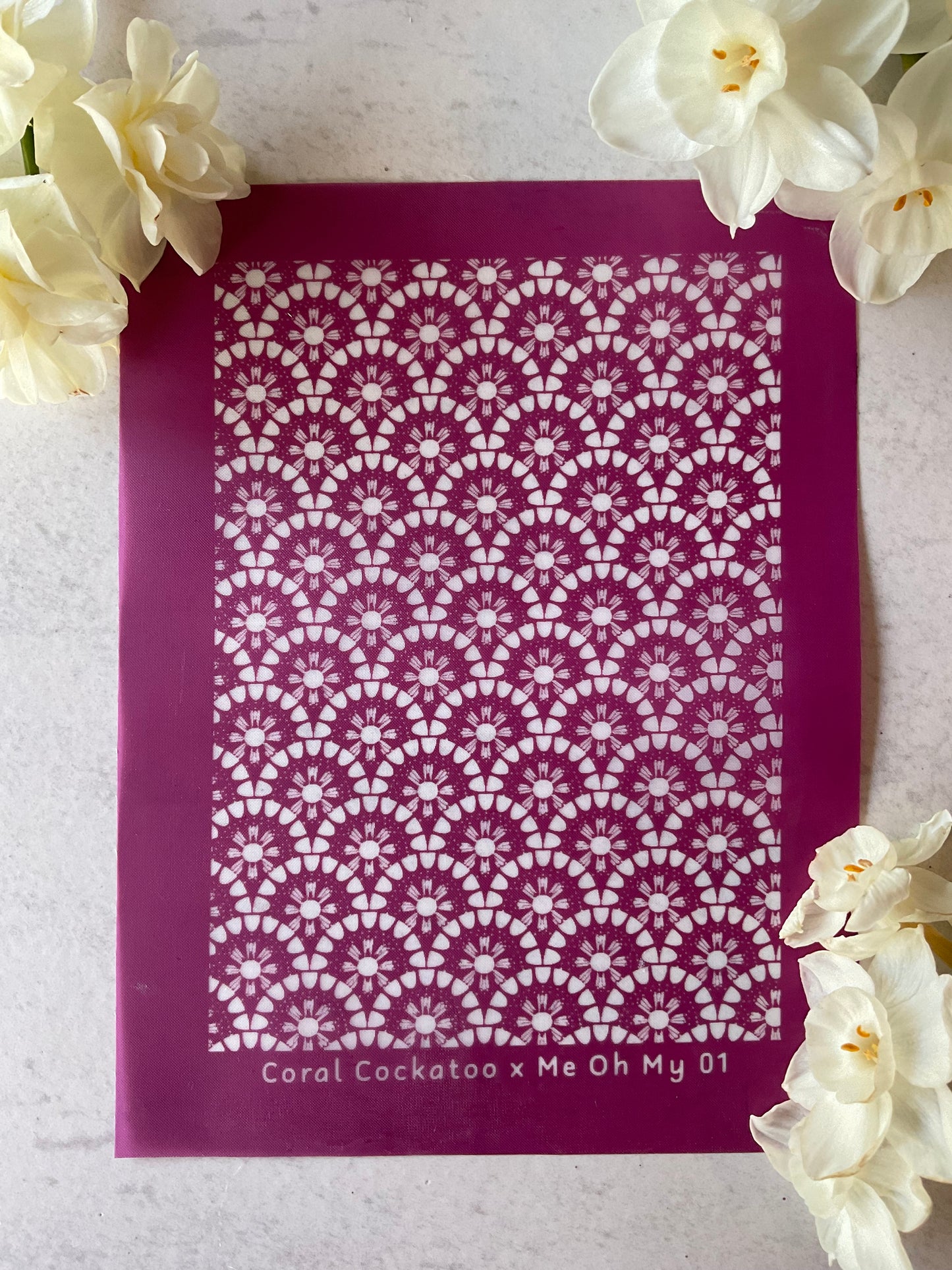Scallop Flower Tiles Collab Silkscreen - Me Oh My Graphics x Coral Cockatoo 01