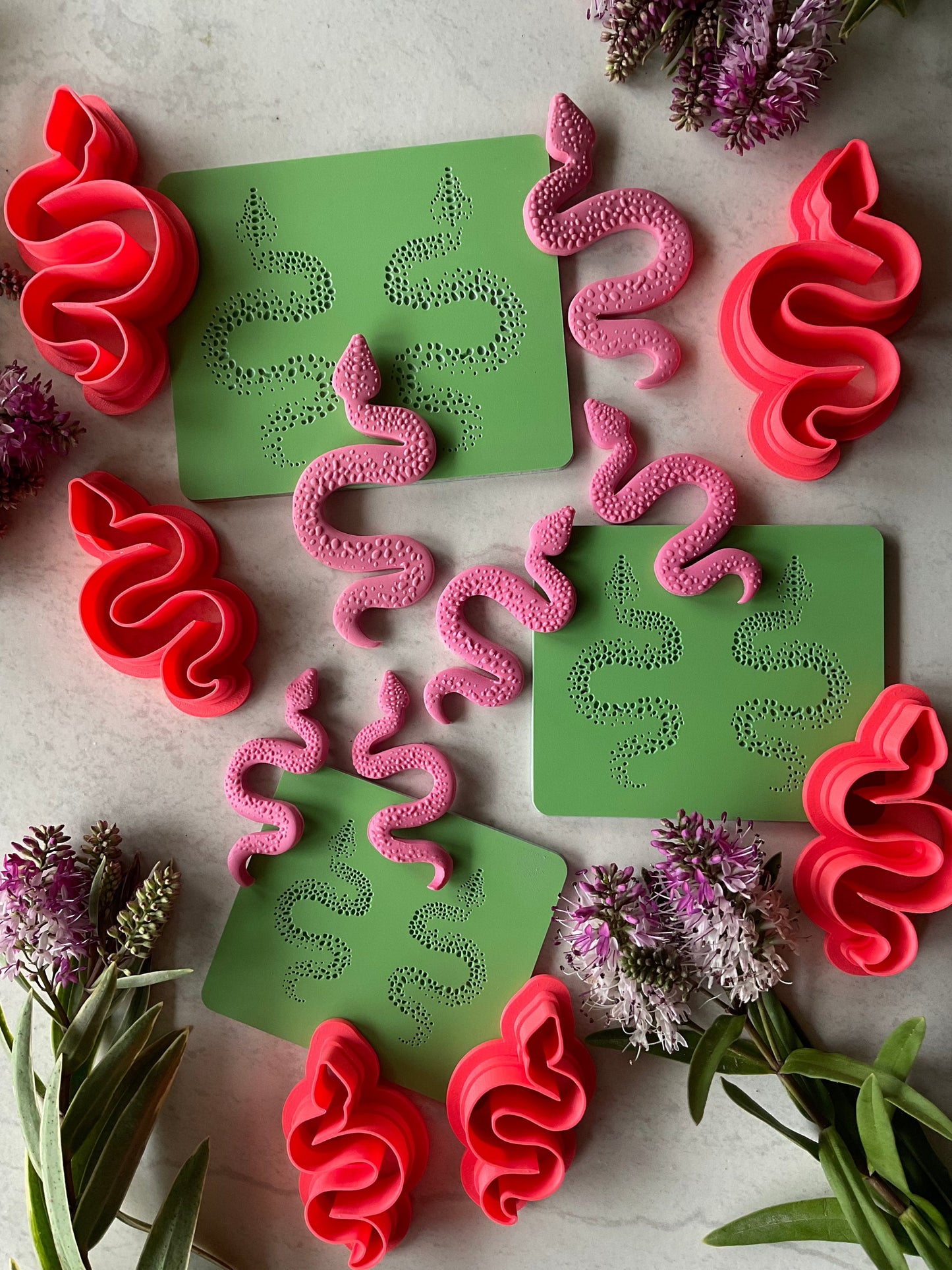 Patterned Snake Collab Texture Mat - My Clay Co X Coral Cockatoo