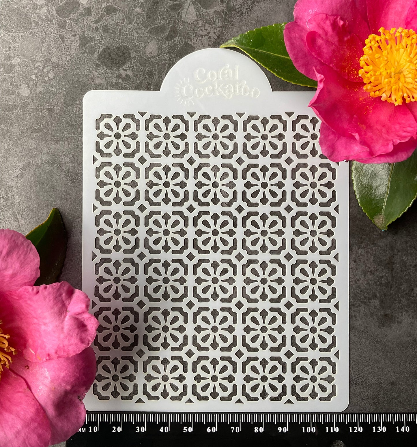 Star Flower Burst Tiles Stencil ST012