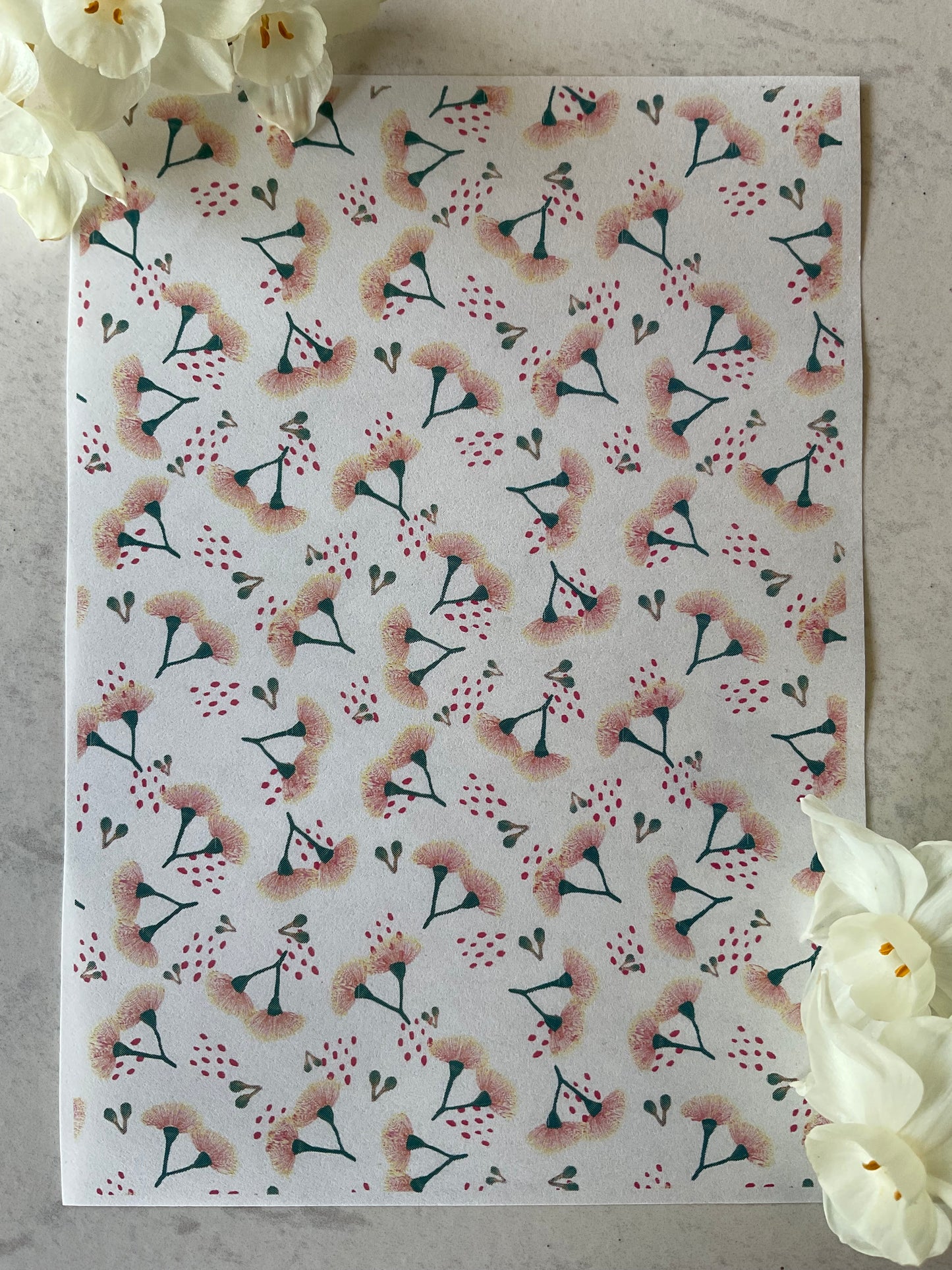 Pretty Dancing Gum Blossoms Collab Colour Water Soluble Transfer - Me Oh My Graphics x Coral Cockatoo 14