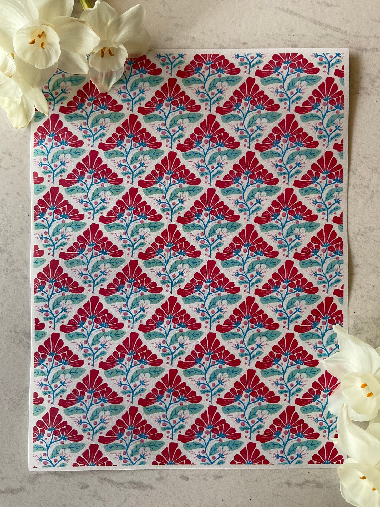 Retro Blooming Flower Tile Collab Colour Water Soluble Transfer - Me Oh My Graphics x Coral Cockatoo 16