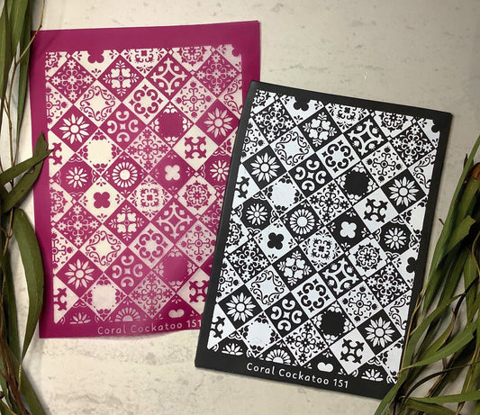 Fiona's Kitchen Tiles Geometric Pattern Silkscreen 151