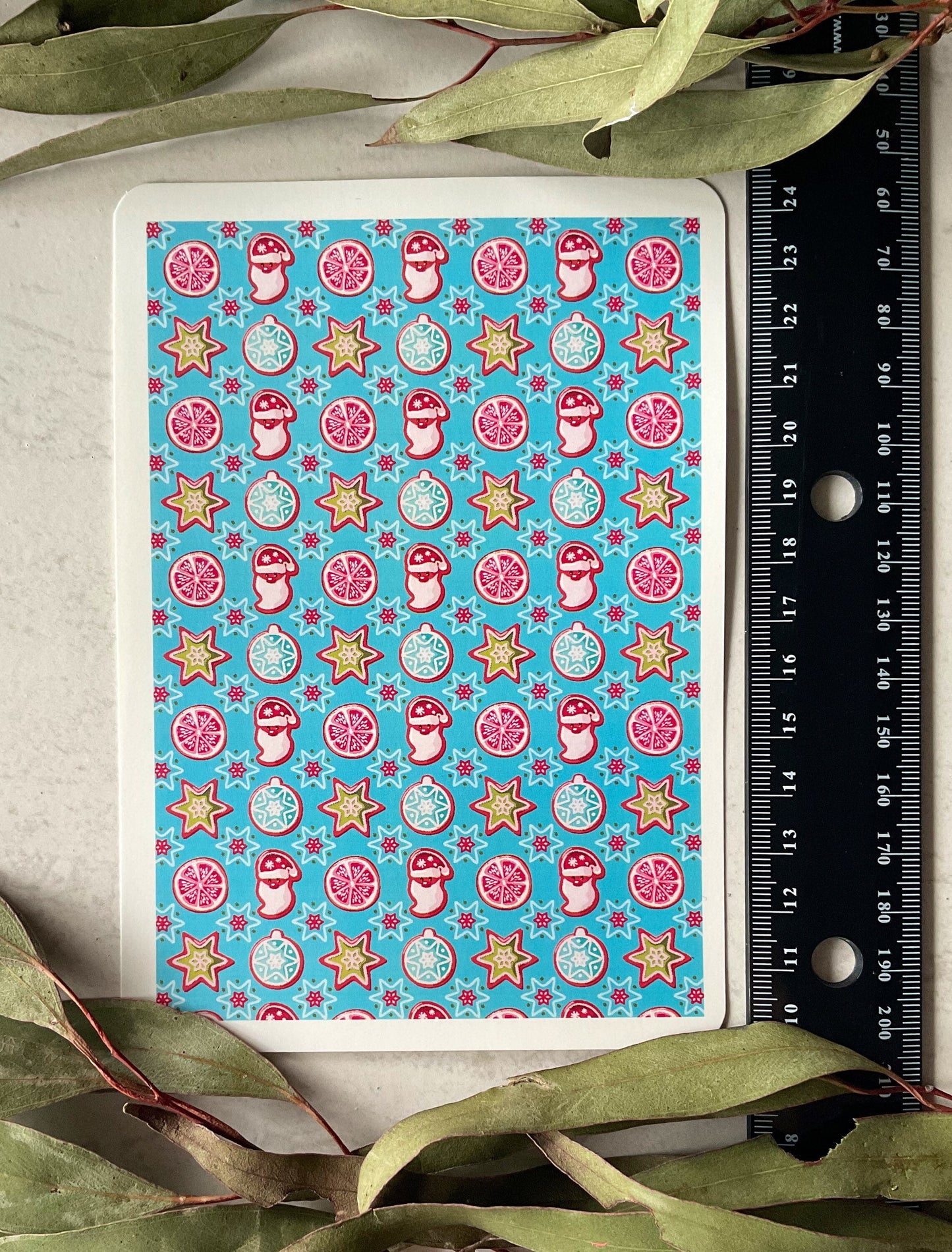 Turquoise Christmas Santa Cookies Colour Water Transfer 070