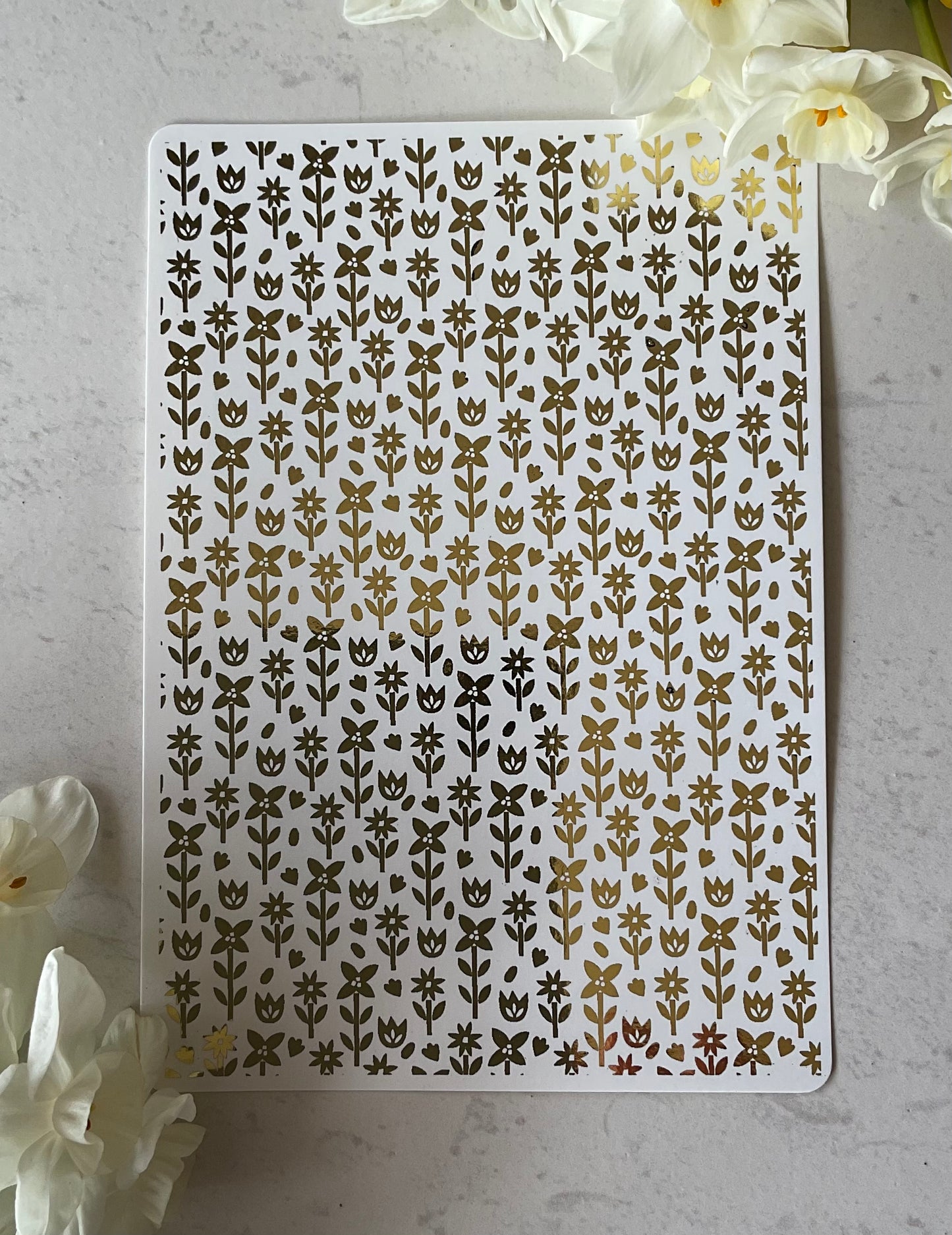 Folk Flowers Meadow Gold Foil 076