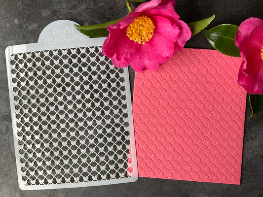 Mini Valentine Hearts Lattice Weave Stencil ST050