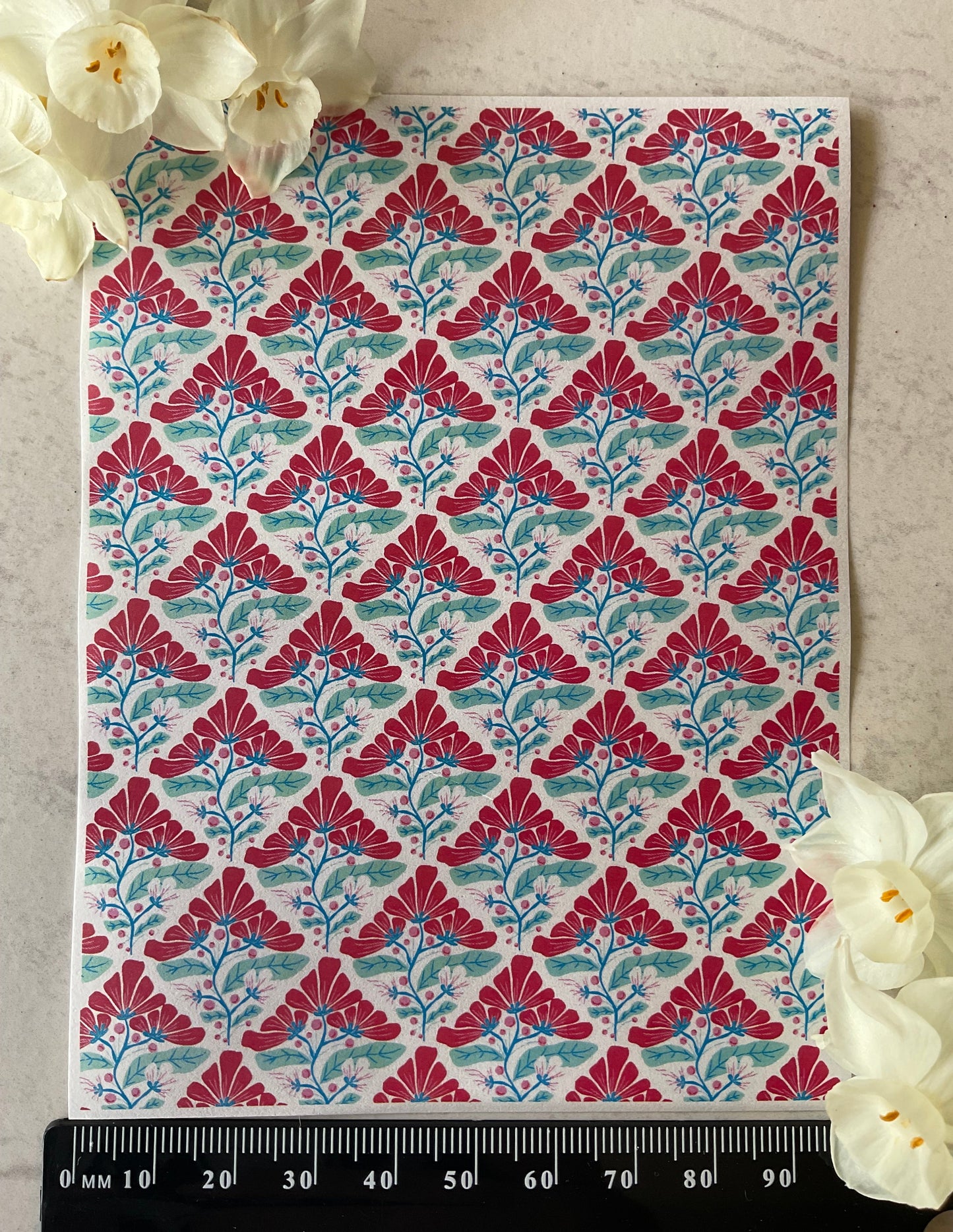 Retro Blooming Flower Tile Collab Colour Water Soluble Transfer - Me Oh My Graphics x Coral Cockatoo 16