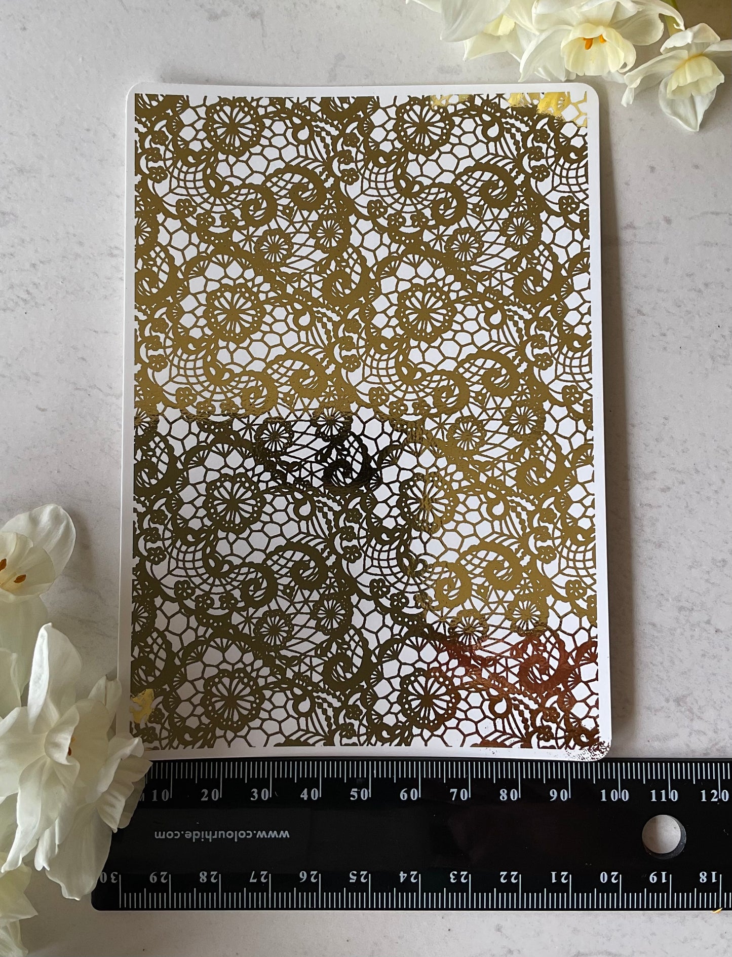 Ornate Lace Gold Foil Water Transfer 079