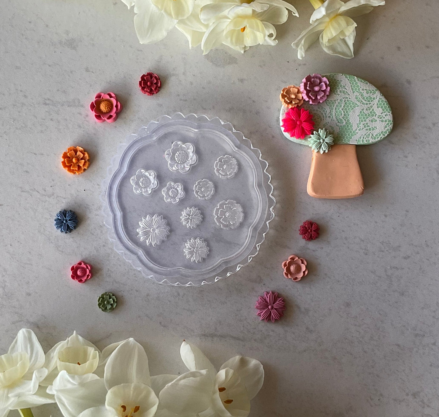 Cosmos Field Floral Miniature Silicone Mold 010