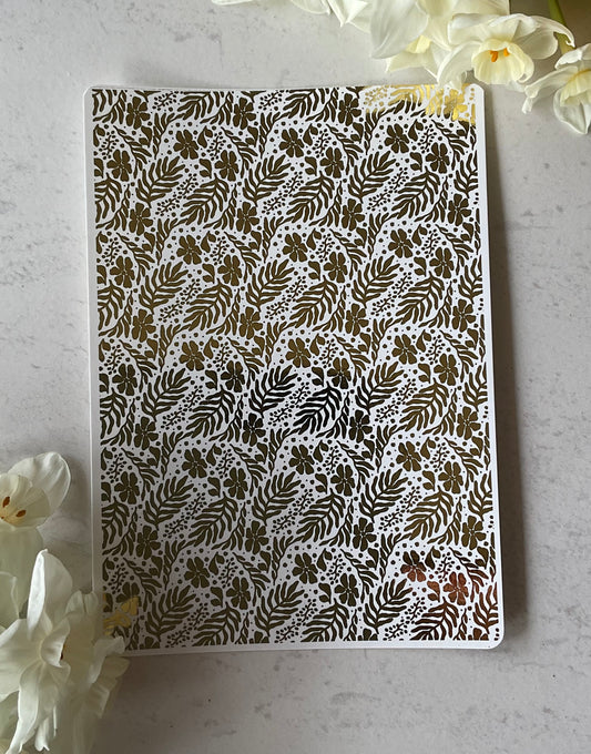 Christmas Flowers & Sprigs Gold Foil Water Transfer 082