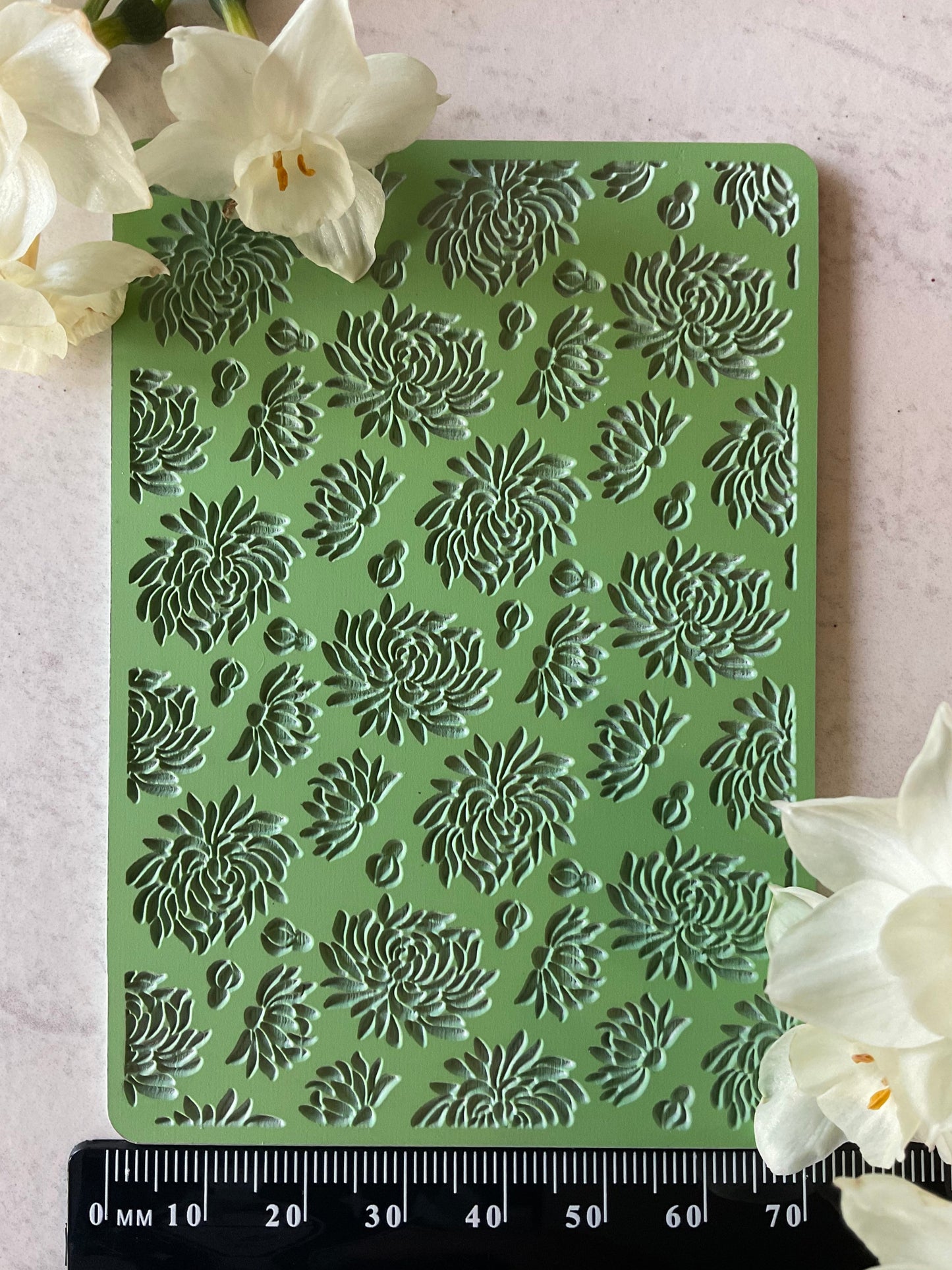 Blooming Chrysanthemum Flowers Collab Texture Mat - Me Oh My Graphics x Coral Cockatoo 03