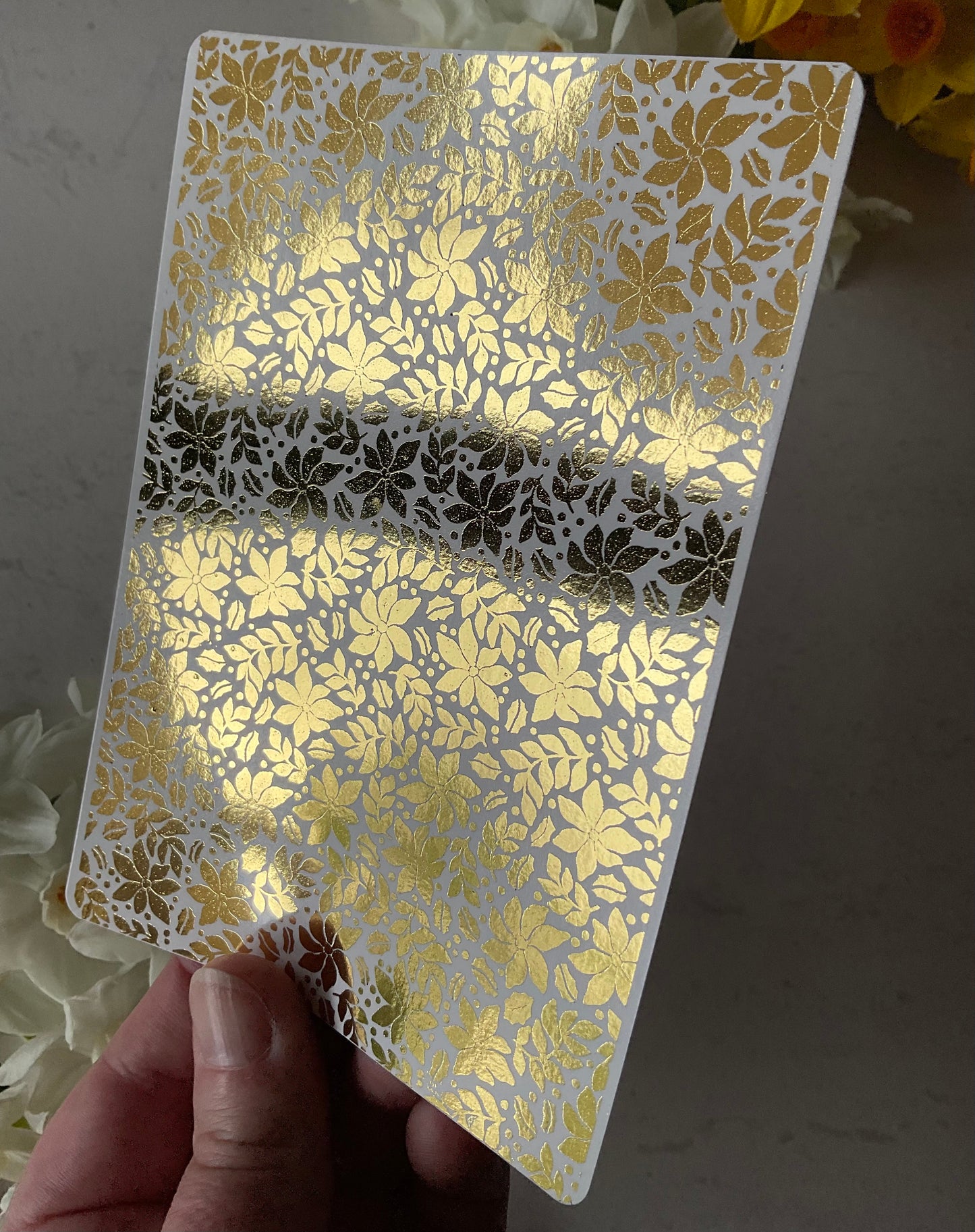 Christmas Poinsettia Florals Gold Foil Water Transfer 080