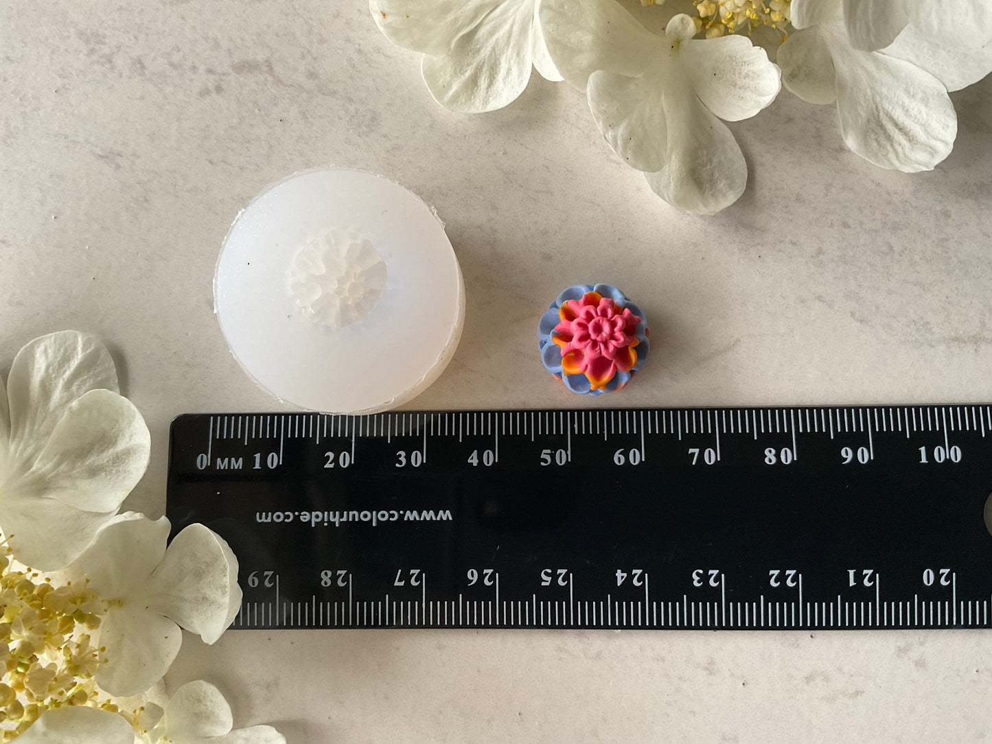 15 mm Pom Pom Dahlia Flower Silicone Mold