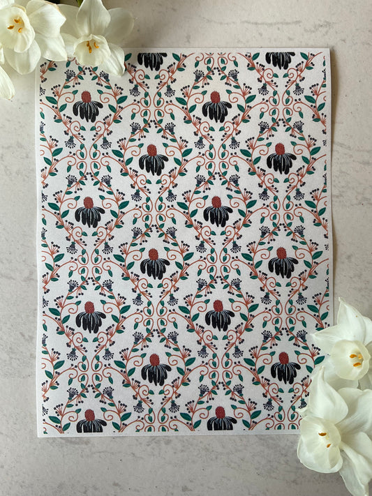 Cozy Daisies & Swirling Vines Collab Colour Water Soluble Transfer - Me Oh My Graphics x Coral Cockatoo 02