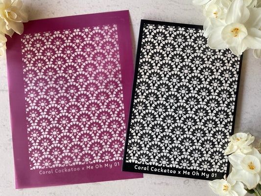 Scallop Flower Tiles Collab Silkscreen - Me Oh My Graphics x Coral Cockatoo 01