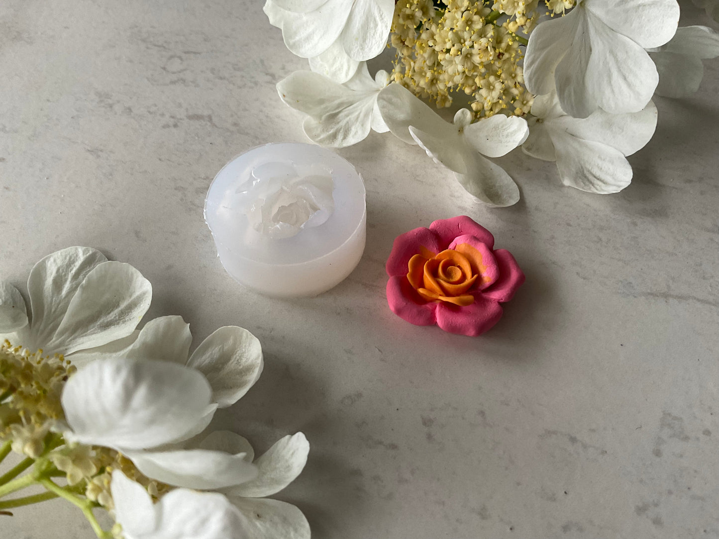 28 mm Flowering Rose Flower Silicone Mold