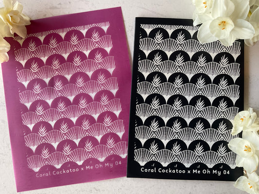 Art Deco Palms & Fans Scallops Collab Silkscreen - Me Oh My Graphics x Coral Cockatoo 04
