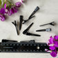 Black Coated Barrette Hair Clip 45mm Long 10pcs