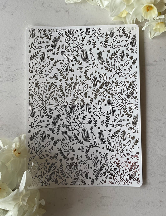 Christmas Flora Silver Foil Water Transfer 090