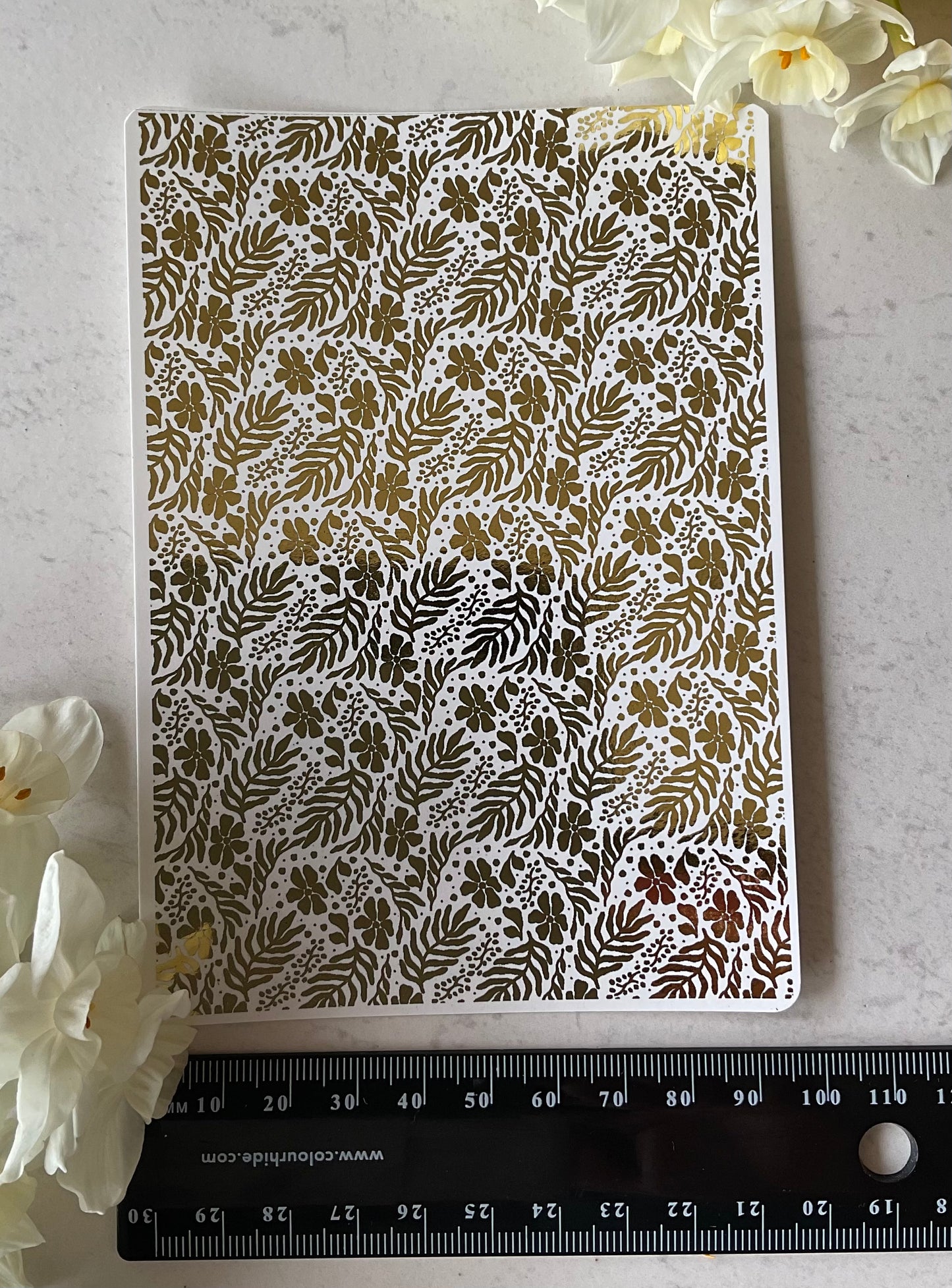 Christmas Flowers & Sprigs Gold Foil Water Transfer 082