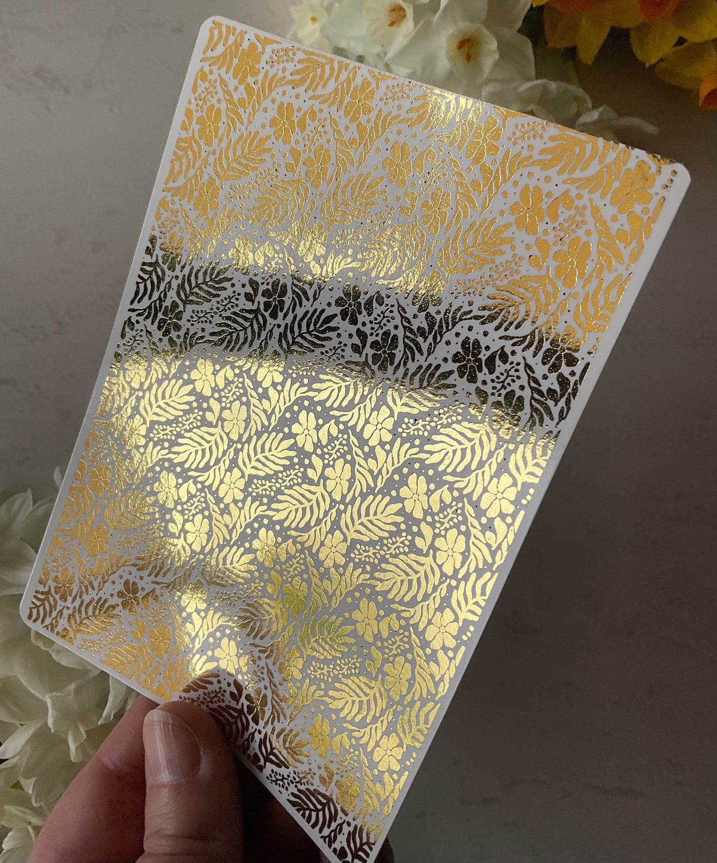 Christmas Flowers & Sprigs Gold Foil Water Transfer 082