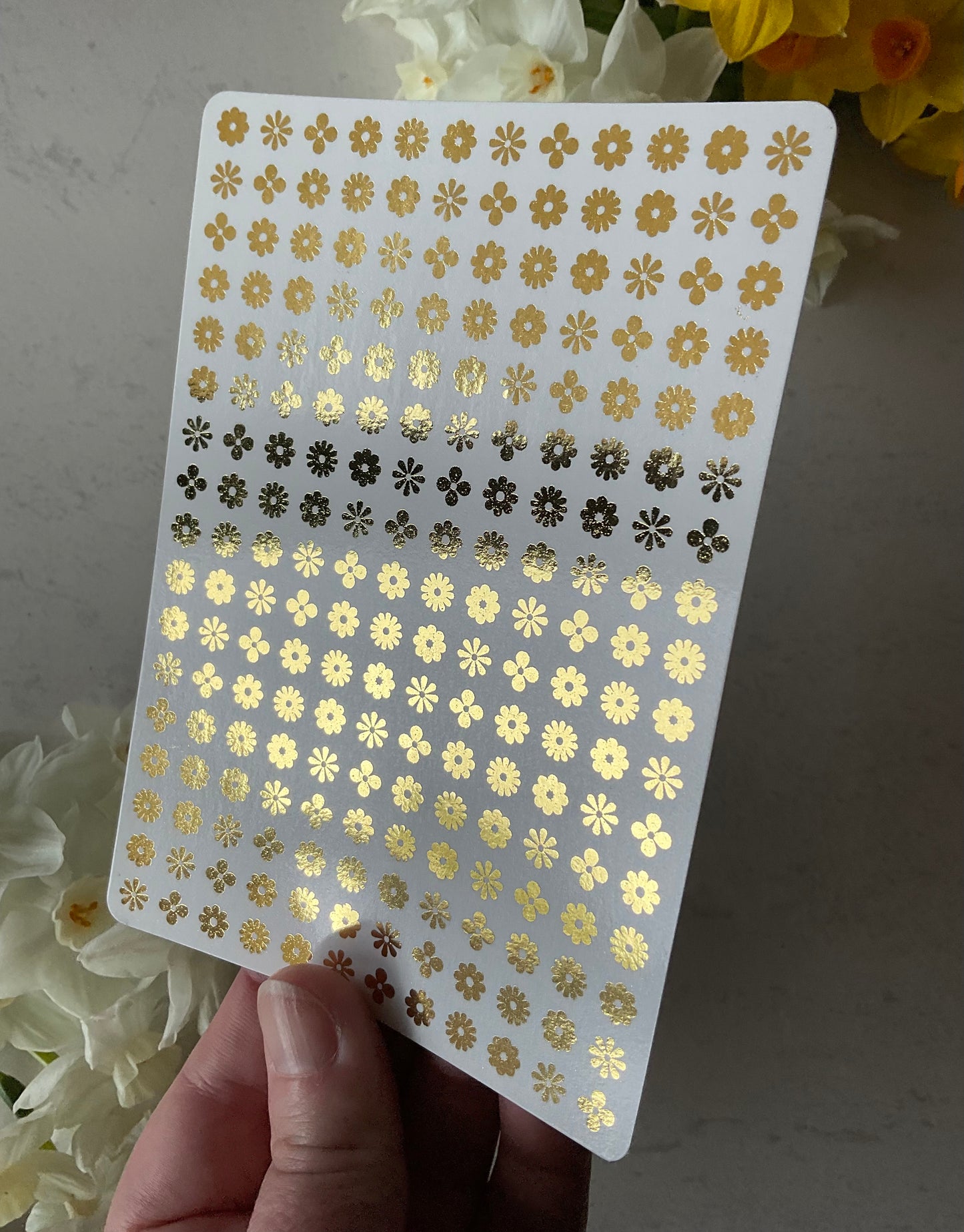 Polka Dot Flowers Gold Foil 063