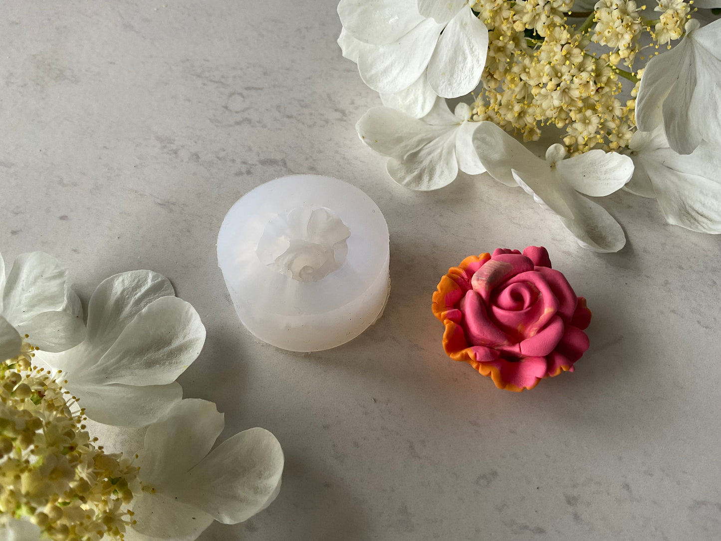 30mm Peony Rose Flower Silicone Mold