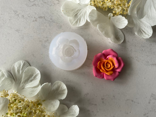 28 mm Flowering Rose Flower Silicone Mold