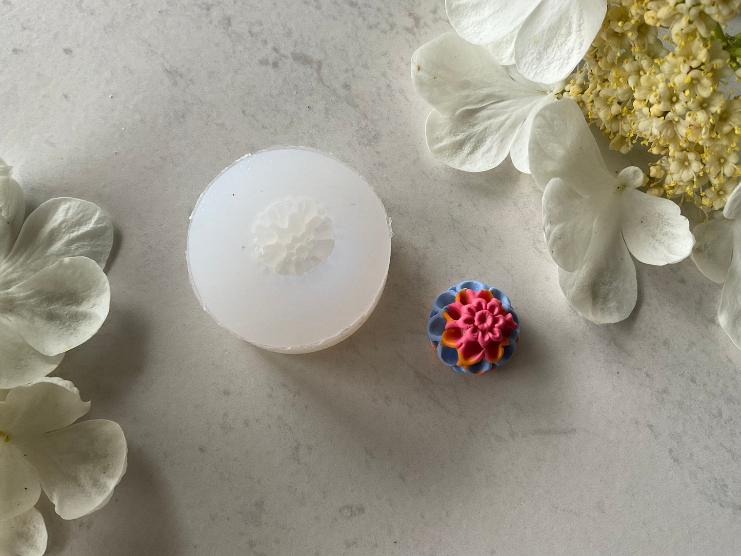 15 mm Pom Pom Dahlia Flower Silicone Mold